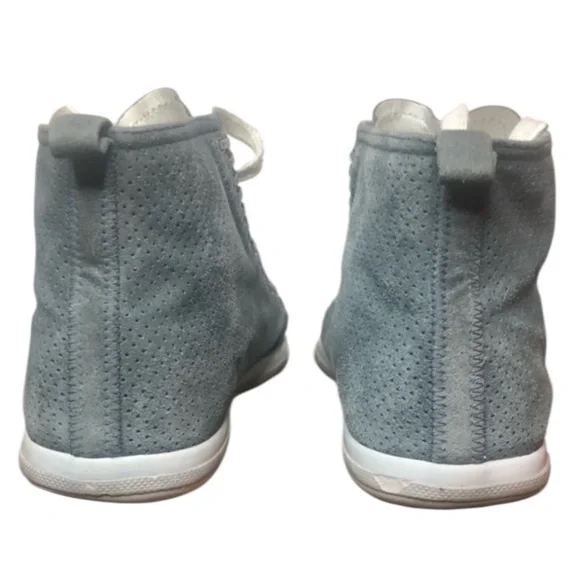 Prada Mid Top Eyelet Cap Toe Gray Sneaker Size 37.5 / US 6.5-7 - Picture 7 of 11